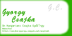 gyorgy csajka business card